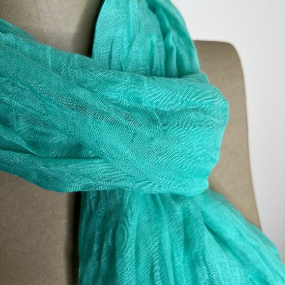Teal Green Poly Scarf - Picture 2 of 8